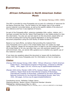 African Influences in North American Indian Music