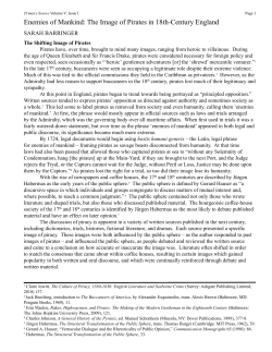 Enemies of Mankind: The Image of Pirates in 18th