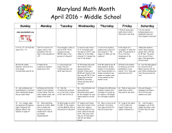 Maryland Math Month April 2016 &ndash; Middle School