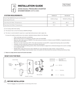 AXFDCSMC Axiss Equal Pressure Diverter Mixer Installation
