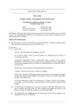 Storage in Transit - Exemption Order 1962
