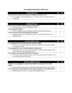 Accessibility Checklist for PDF forms Visual Elements Yes No
