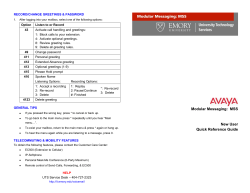 Modular Messaging: MSS New User Quick Reference Guide