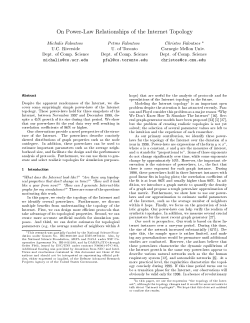 On Power-Law Relationships of the Internet Topology - FORTH-ICS