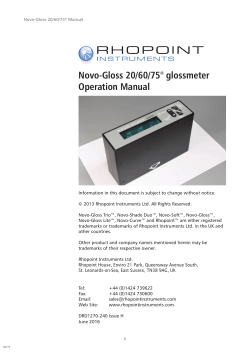 Novo-Gloss 20/60/75&deg; glossmeter Operation Manual