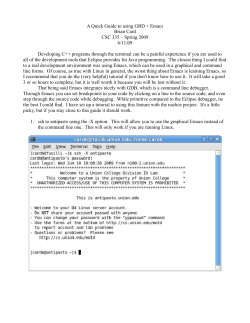 A Quick Guide to using GBD + Emacs Brian Card CSC 335