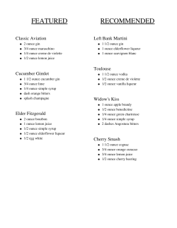 Collected Cocktail Recipes