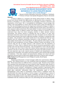 a study on brand management with reference to louis philippe brand