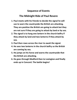 Sequence of Events The Midnight Ride of Paul Revere