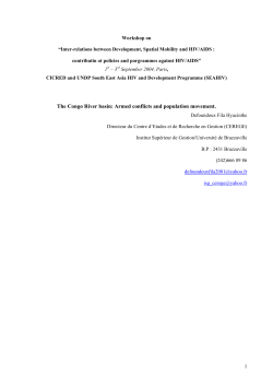 The Congo River basin: Armed conflicts and population