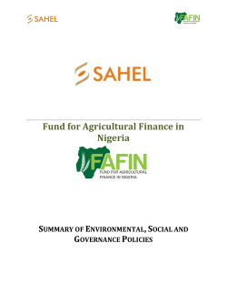 Fund for Agricultural Finance in Nigeria