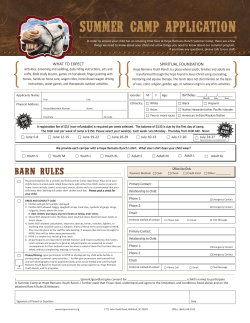 summer camp application