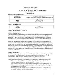 LIT 2000 - Sites - University of Florida