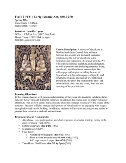FAH 21/121: Early Islamic Art, 690-1250