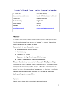 London`s Olympic legacy and the Imagine methodology