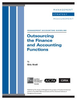 Outsourcing the Finance and Accounting Functions
