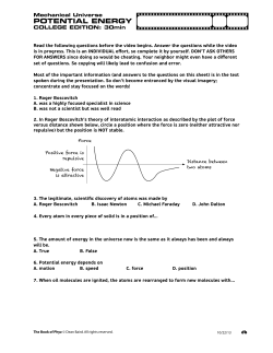 Potential Energy - The Book of Phyz