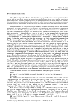 Dravidian umerals - Journal of Language Relationship