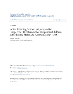 Indian Boarding Schools in Comparative Perspective: The Removal