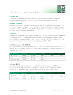 Debt Reduction Rollover Plan