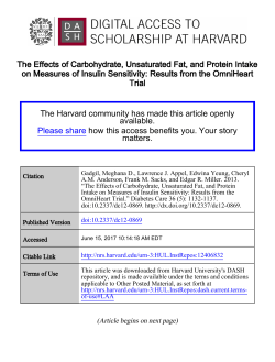 The Effects of Carbohydrate, Unsaturated Fat, and Protein Intake on