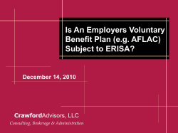 Is An Employers Voluntary Benefit Plan (e.g. AFLAC) Subject to