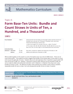 Form Base-Ten Units - The Syracuse City School District