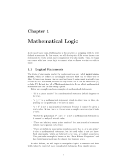 Mathematical Logic - University of Hawaii