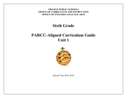 Sixth Grade PARCC-Aligned Curriculum Guide Unit 1