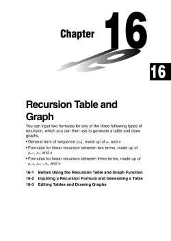 Chapter 16 Recursion Table and Graph