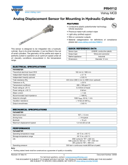PRHY12 Analog Displacement Sensor for Mounting in Hydraulic