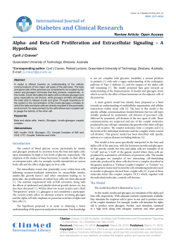 Alpha- and Beta-Cell Proliferation and Extracellular Signaling &ndash; A