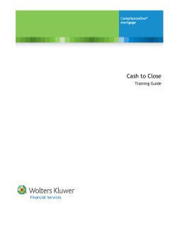 Cash to Close - Support.WoltersKluwerFS.com