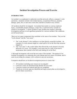 Incident Investigation Process and Exercise