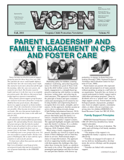 parent leadership and family engagement in cps and foster care