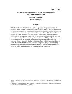 Problems with Destination-Based Corporate Taxes and the Ryan