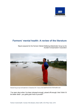 Farmers` mental health: A review of the literature