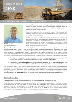 17 March 2017 How and why do we produce gold and copper