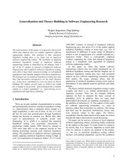 Generalization and Theory-Building in Software Engineering