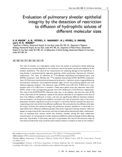 Evaluation of pulmonary alveolar epithelial