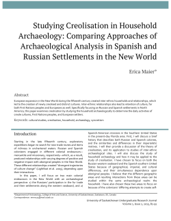 Studying Creolisation in Household Archaeology: Comparing