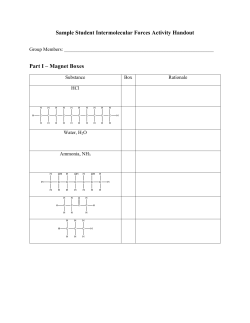 Sample Student Intermolecular Forces Activity Handout Part I