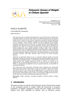 Polysemic Senses of Weight in Chilean Spanish