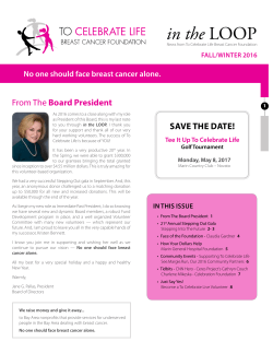 Fall/Winter 2016 - To Celebrate Life