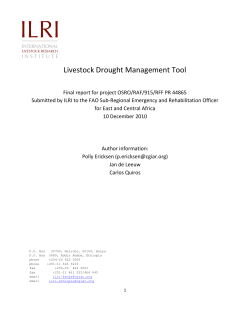 Livestock Drought Management Tool