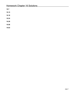 Homework Chapter 16 Solutions