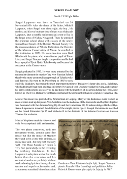 Sergei Lyapunov - Dr David Wright