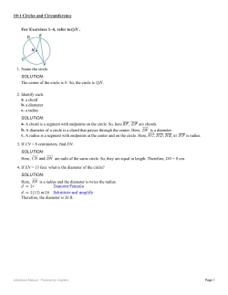 For Exercises 1&ndash;4, refer to . 1. Name the circle