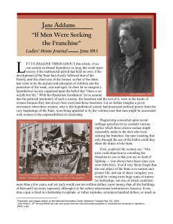 Jane Addams, "If Men Were Seeking the Franchise," Ladies` Home