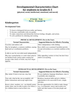 Developmental Characteristics Chart